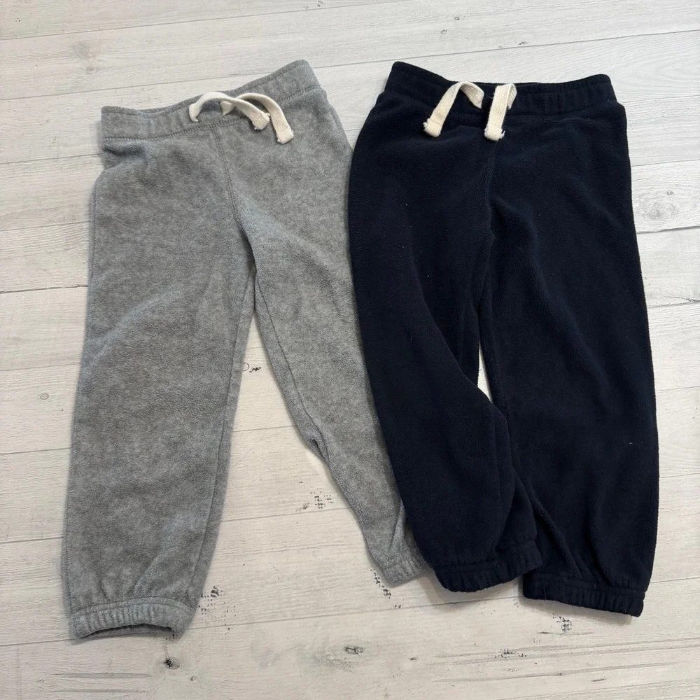 Old navy toddler fleece pants navy blue and grey 3T